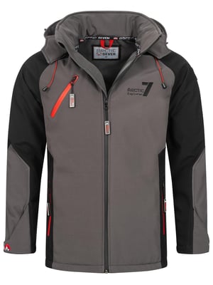 Arctic Seven Herren Softshell Jacke – Dunkelgrau-Schwarz