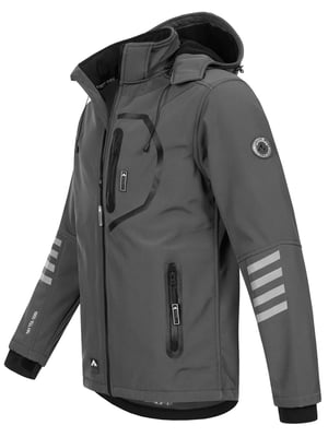 Arctic Seven Herren Softshell Jacke Übergangsjacke – Grau-Schwarz