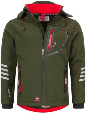 Arctic Seven Herren Softshell Jacke Übergangsjacke – Olive-Rot