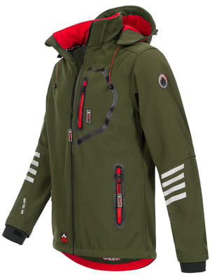 Arctic Seven Herren Softshell Jacke Übergangsjacke – Olive-Rot