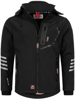 Arctic Seven Herren Softshell Jacke Übergangsjacke – Schwarz-Orange