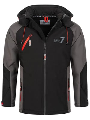 Arctic Seven Herren Softshell Jacke – Schwarz-Dunkelgrau