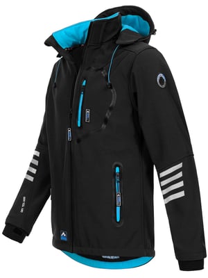 Arctic Seven Herren Softshell Jacke Übergangsjacke – Schwarz-Blau