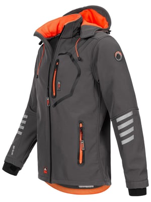 Arctic Seven Herren Softshell Jacke Übergangsjacke – Grau-Orange