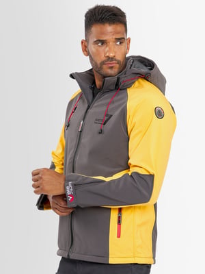 Arctic Seven Herren Softshell Jacke – Dunkelgrau-Gelb