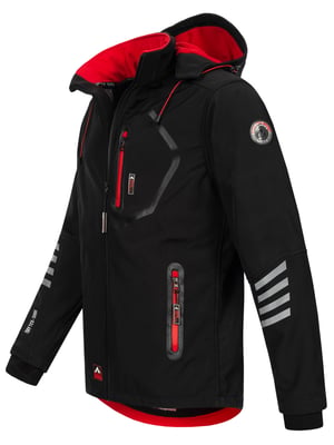 Arctic Seven Herren Softshell Jacke Übergangsjacke – Schwarz-Rot