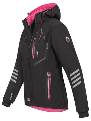 Arctic Seven Damen Softshelljacke Schwarz-Pink