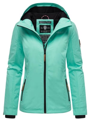 Marikoo Damen Übergangsjacke leichte wind- und wasserabweisende Jacke mit Kapuze Aqua Green