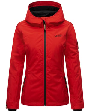 Marikoo Damen Übergangsjacke leichte wind- und wasserabweisende Jacke mit Kapuze Rot