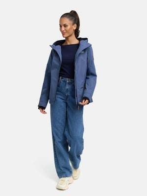 Marikoo Damen Übergangsjacke leichte wind- und wasserabweisende Jacke mit Kapuze Dusty Blue