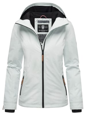 Marikoo Damen Übergangsjacke leichte wind- und wasserabweisende Jacke mit Kapuze Iceblue