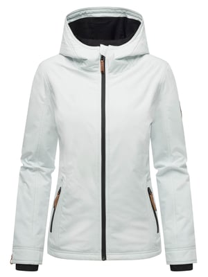 Marikoo Damen Übergangsjacke leichte wind- und wasserabweisende Jacke mit Kapuze Iceblue
