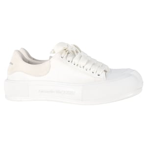 Alexander McQueen Deck Skate Plimsoll Sneakers aus weißem Canvas