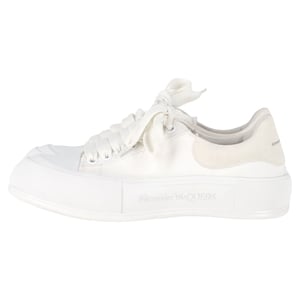 Alexander McQueen Deck Skate Plimsoll Sneakers aus weißem Canvas