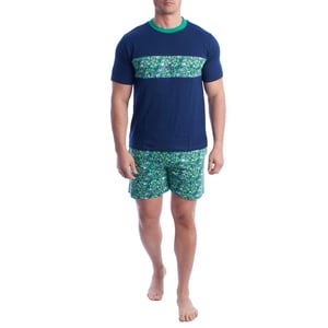 Herren-Pyjama mit kurzen Ärmeln aus 100 % Baumwolle KL30000