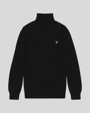 Lyle & Scott Baumwolle-Merino Rollkragenpullover - Schwarz
