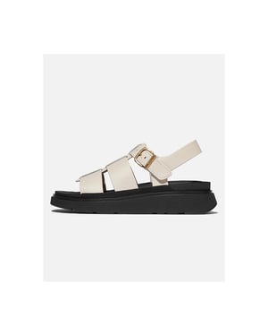 FitFlop GEN-FF Fisherman Damen Sandalen Aus Beige Leder