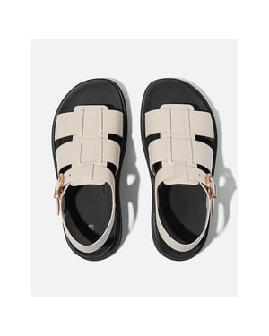 FitFlop GEN-FF Fisherman Damen Sandalen Aus Beige Leder