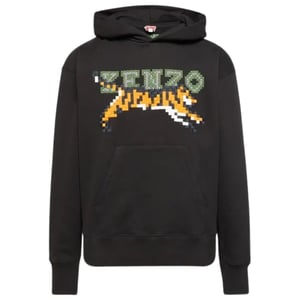 Kenzo Paris Digital Tiger Design Schwarzer Kapuzenpullover