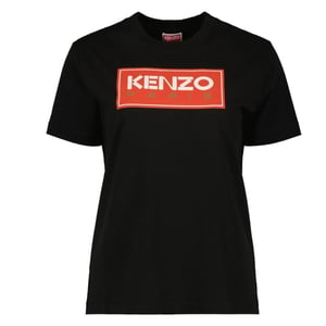 Schwarzes T-Shirt mit Blocklogo von Kenzo Paris