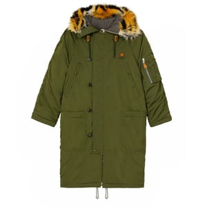 Kenzo wattierter Parka, dunkelkhakigrüne Jacke