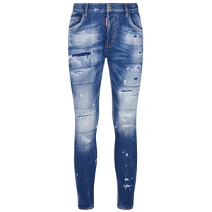 Dsquared2 Super Twinky Jean Faded verstärkte zerrissene blaue Jeans