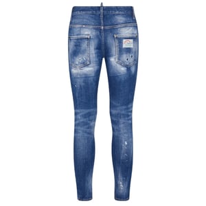 Dsquared2 Super Twinky Jean Faded verstärkte zerrissene blaue Jeans