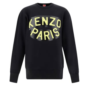Schwarzes Sweatshirt mit großem Logo von Kenzo Paris