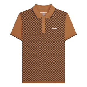 Lambretta - Poloshirt Rundum bedruckt für Herren (Tabak)