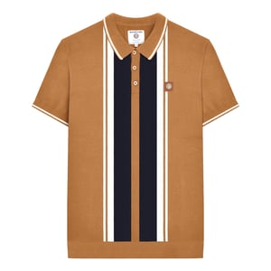Lambretta - "Greco" Poloshirt für Herren kurzärmlig (Tabak)