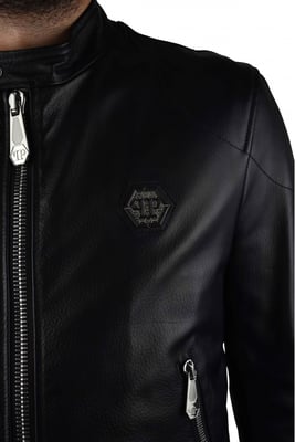 Philipp Plein Biker Jacke Schwarz