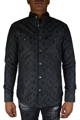 Philipp Plein Hemd LS Monogramm Schwarz