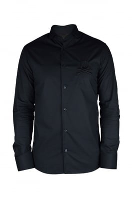 Philipp Plein Diamond Cut LS Skull hemd Schwarz