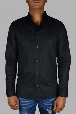 Philipp Plein Gold Cut LS Skull Hemd Schwarz