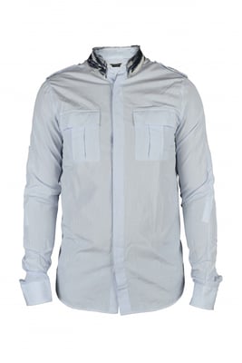 Balmain Hemd mit Jeanskragen Blau
