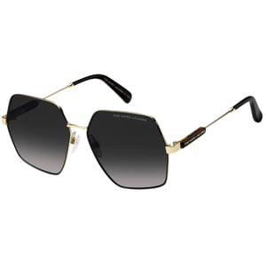 Marc Jacobs Dunkelgraue SF-Linsen-Sonnenbrille mit goldenen und schwarzen Details