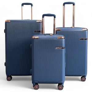Erweiterbarer Hartschalenkoffer mit 8 Rädern, Marineblau
