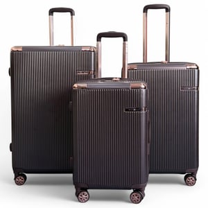 Erweiterbarer Hartschalenkoffer mit 8 Rädern, Marron