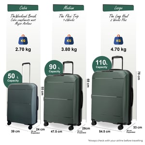 Erweiterbares olivgrünes Hartschalen-PP-Kofferset mit 8 Rädern, Reisegepäck, Kabine, Urlaub, Taschen