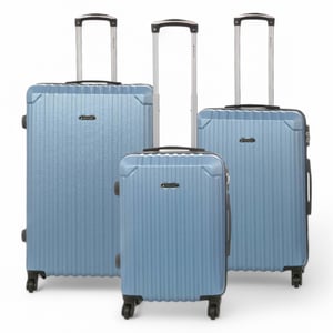 Hartschalen-Reisekoffer aus ABS mit 8 Rädern, Blau