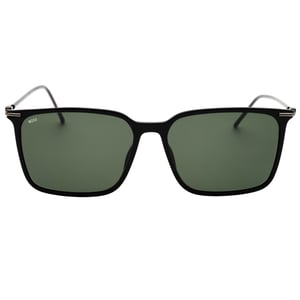 Hugo Boss grüne Sonnenbrille mit dünnen Beinen und schwarzen Gläsern