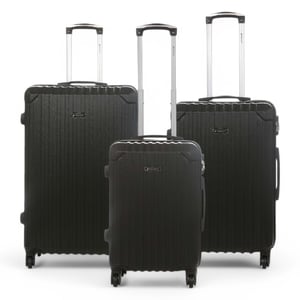 Hartschalenkoffer aus schwarzem ABS mit 8 Rädern, Reisekoffer-Set für die Kabine