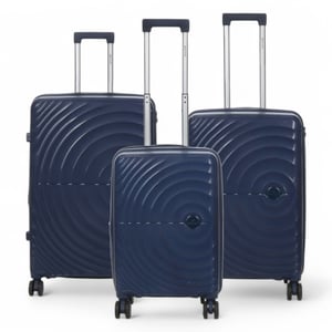 Erweiterbares Hartschalen-Handgepäck-Set mit 8 Rädern, Marineblau