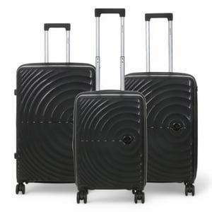 Erweiterbares schwarzes Hartschalen-Kabinenkoffer-Set mit 8 Rädern
