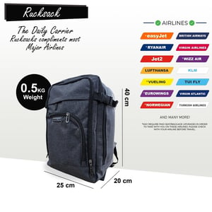 Rucksack 40x20x25 cm Reise-Kabinentasche für Easy Jet, Ryanair