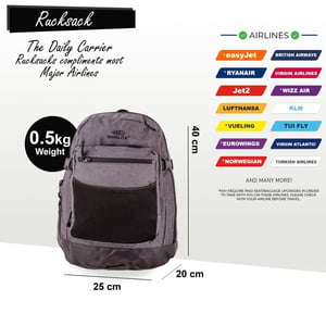 Rucksack 40 x 20 x 25 cm, Reise-Kabinentasche für unter den Sitz für Ryanair, Easy Jet