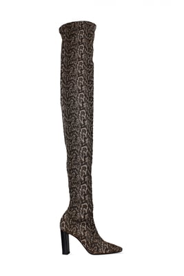 Saint Laurent Moon Overknee-Stiefel Beige
