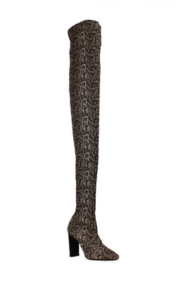 Saint Laurent Moon Overknee-Stiefel Beige