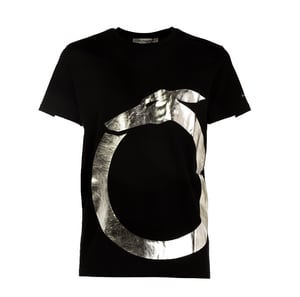 Herren-T-Shirt mit kurzen Ärmeln und einfarbigem Rundhalsausschnitt mit Druck