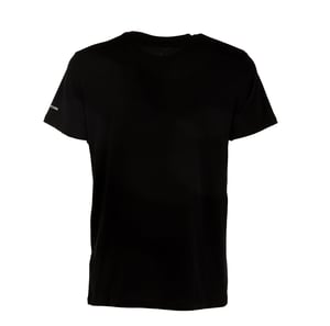 Herren-T-Shirt mit kurzen Ärmeln und einfarbigem Rundhalsausschnitt mit Druck